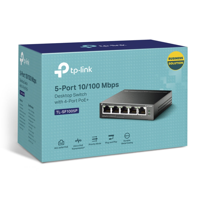 Tp-Link 5-Port 10/100Mbps Desktop Switch with 4-Port PoE+ (TL-SF1005P V2)