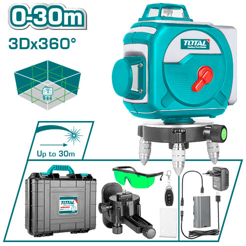 Total TLL255267 3D Green Beam Self Leveling Laser Level