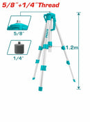 Total TLLT01152 Tripods for laser levels 5/8″ &amp;1/4″ Thread 1.2m Aluminum tripod