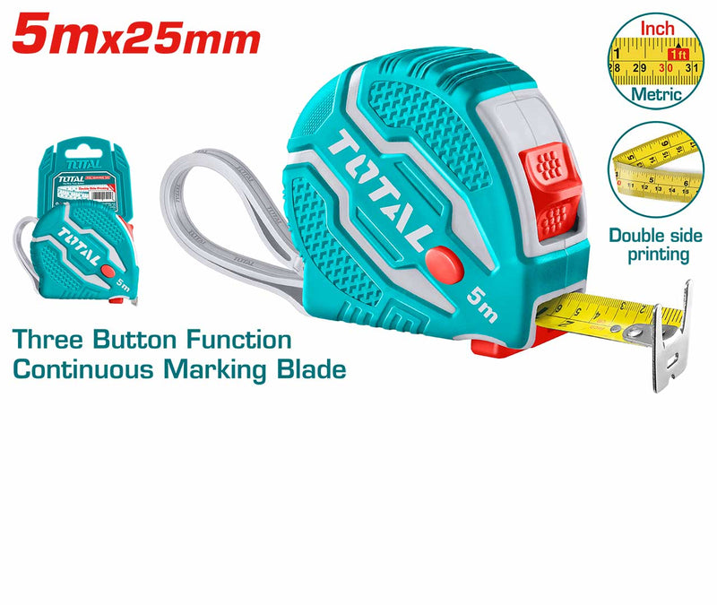 Total TMT126052 Steel measuring tape Length  width 5mx25mm