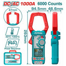 Total TMT7610002 1000A DC/AC Clamp Meter – 6000 Counts Digital Multimeter for Electrical Testing