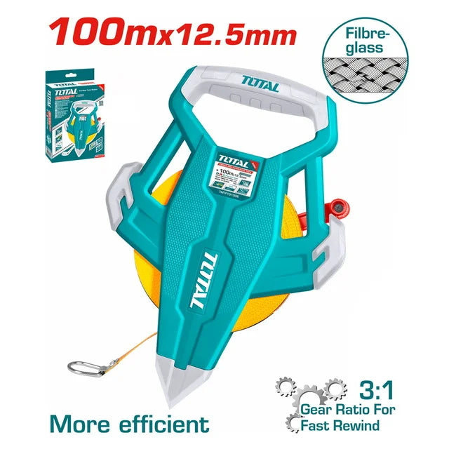 Total TMTF131006 100M Fibre glass Measuring Tape