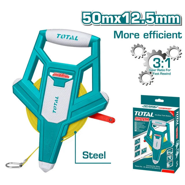 Total TMTF13506 Fibreglass Measuring Tape 50m