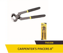Uyustools TND208 8’’ Carpenter's Pincers Pliers – Heavy-Duty, Durable, Precision Grip for Woodworking & DIY Projects