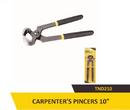 Uyustools TND210 10'' Carpenter's Pincers Pliers – Heavy-Duty, Durable, Precision Grip for Woodworking & DIY Projects
