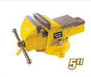 Uyustools TOB205 5'' Bench Vise – Heavy Duty Jaw, Swivel Base, Industrial Metalwork Clamp for Woodworking & DIY