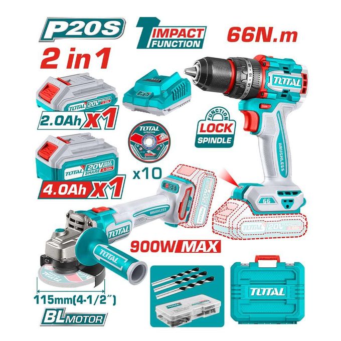 Total TCKLI20273 Cordless 2 pcs combo kit