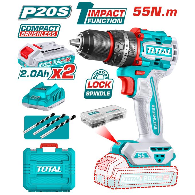 Total TIDLI20558 Compact Brushless Cordless Impact Drill