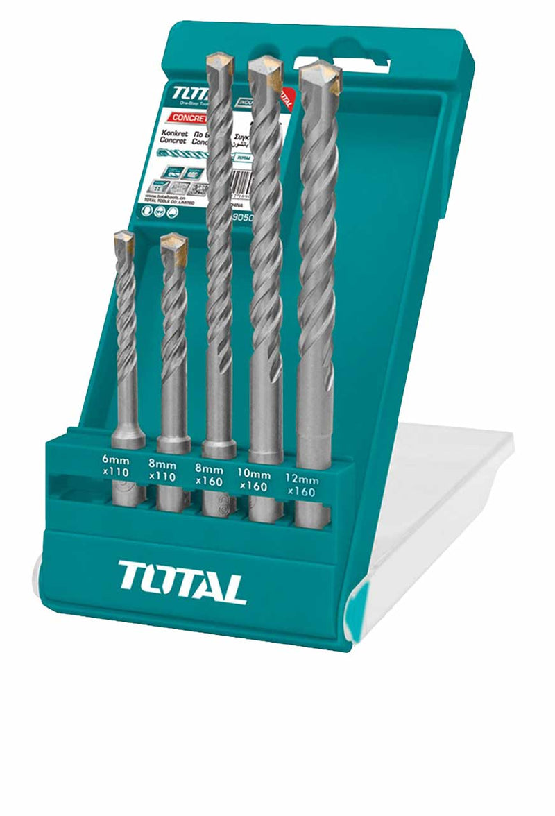 TOTAL TAC190501 5 Pcs SDS Plus Hammer Drill Bits Set