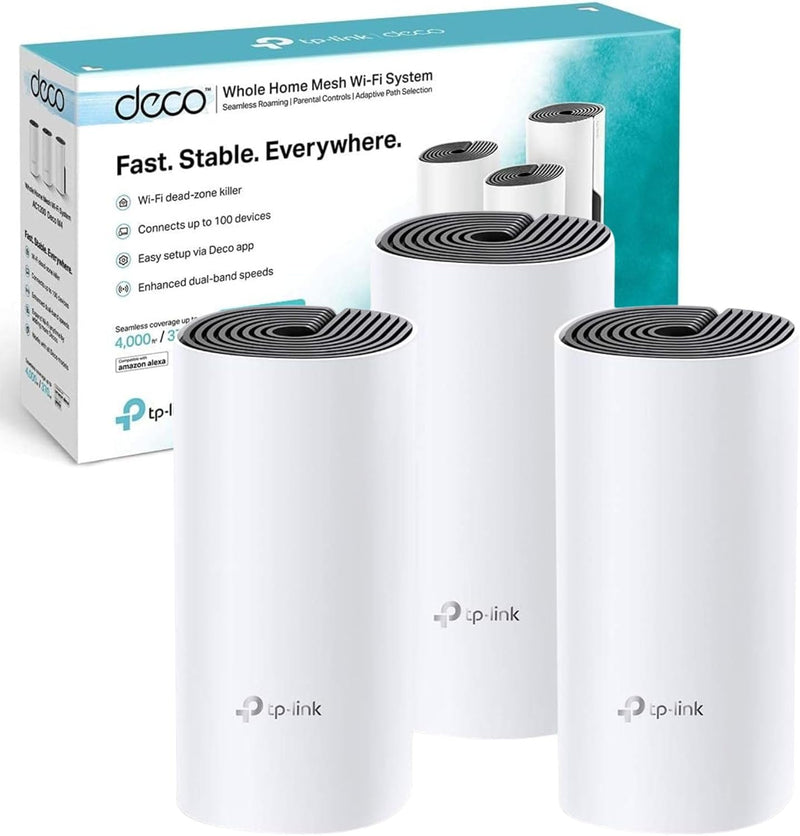 TP-Link Deco M4 AC1200 Whole Home Mesh Wi-Fi System (3 Pack) – TL-DECO M4 (3-PACK)