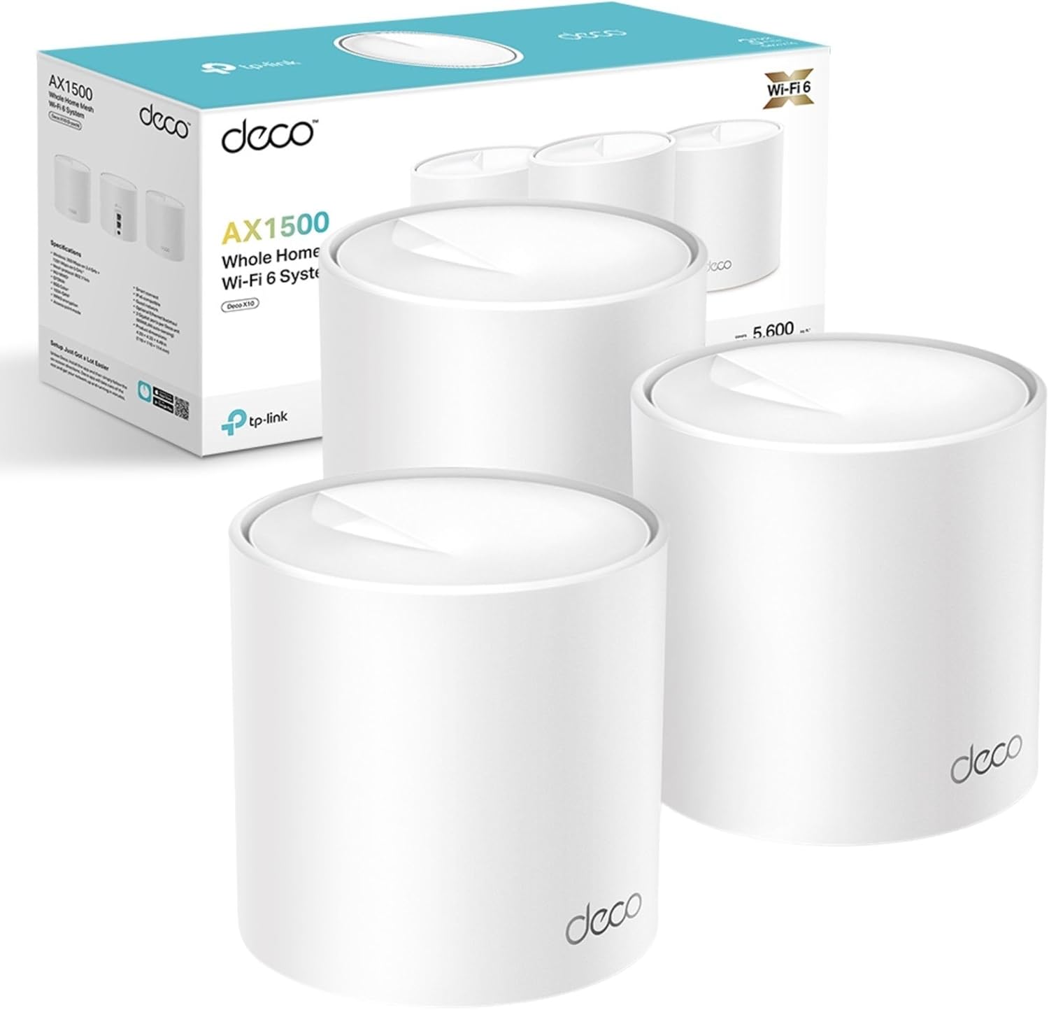 TP-Link Deco X10 AX1500 Wi-Fi 6 Mesh System (3-Pack) – Whole Home Coverage