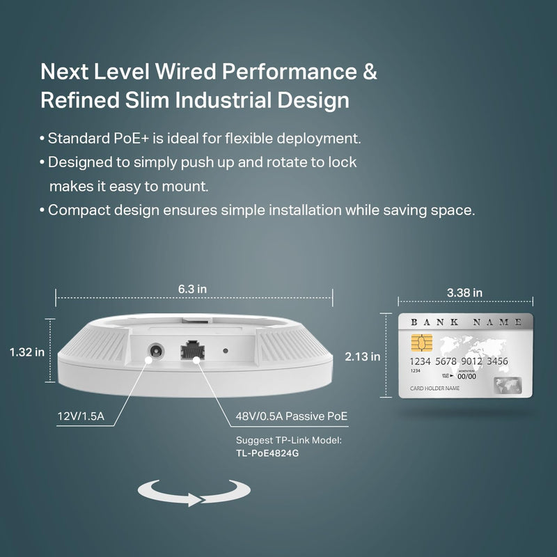 TP-Link EAP650 Ultra-Slim Wireless Access Point | Omada True WiFi 6 AX3000