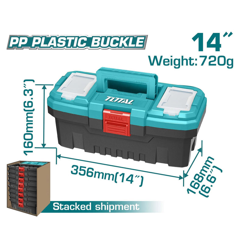 Total TPBX0141 14" Empty Plastic Tool Box