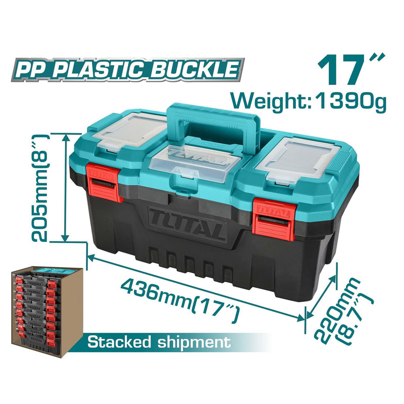 Total TPBX0171 17" Empty Plastic Tool Box