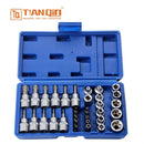 Tianqin TQ73030 34-Piece E/T Type Socket Set – Heavy Duty Professional Mechanics Tool Kit