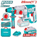 Total TRHLI202682 26mm 20V Cordless Rotary Hammer Drill – Heavy Duty SDS-Plus Power Drill for Concrete, Masonry & Construction Use
