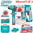 Total TRHLI212282 22mm (7/8") Cordless Rotary Hammer Drill – Heavy Duty Battery-Powered Drill for Concrete & Masonry