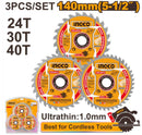 Ingco TSB4003 5-1/2” TCT Circular Saw Blade for Wood – 3pcs Ultra-Thin Set