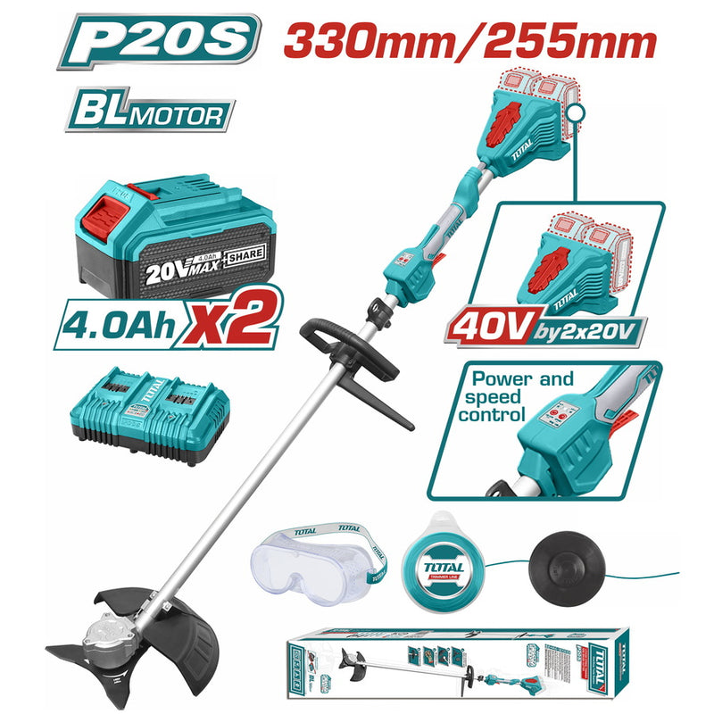 Total TSTLI200285 20V Cordless String Trimmer and Brush Cutter