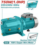 Total TWP37506 Self-priming jet Water Pump 750W (1.0HP)