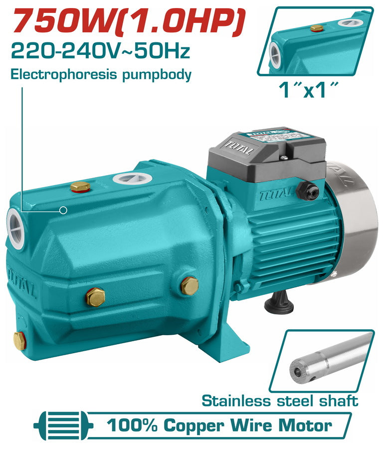 Total TWP37506 Self-priming jet Water Pump 750W (1.0HP)