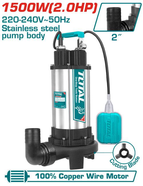 Total TWP7150026 Sewage Submersible Pump1500W (2.0HP)