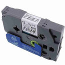 Brother 12mm x 8m Black on Clear Label Tape cartridge for label printers 