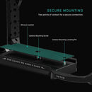 Tilta camera cage TA-T45 base diagram showing silicone cushion mounting screw and anti-twist locating pin