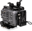 Tilta camera cage for Sony FX6 rear view featuring integrated V-mount battery plate