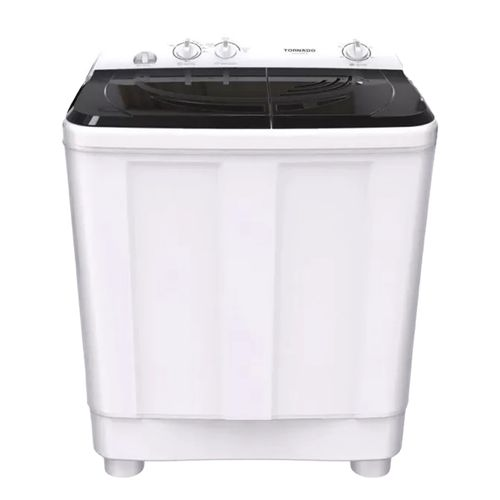 Tornado TWH-Z12DNE-W 12kg Top Loading Twin Tub Semi-Automatic Washing Machine - 12KG Washing Capacity, Top Loading, Semi-Automatic, Twin Tub