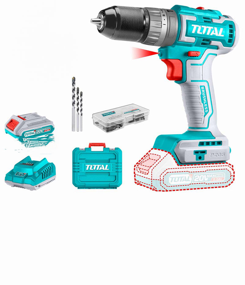 Total TDLI205582 Compact Brushless Cordless Drill 