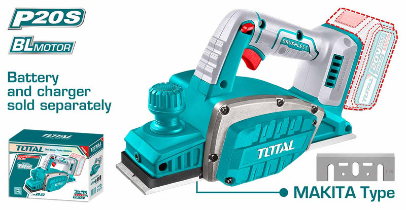 Total TTRLI20401 20V Li-ion Cordless planer, 82 mm