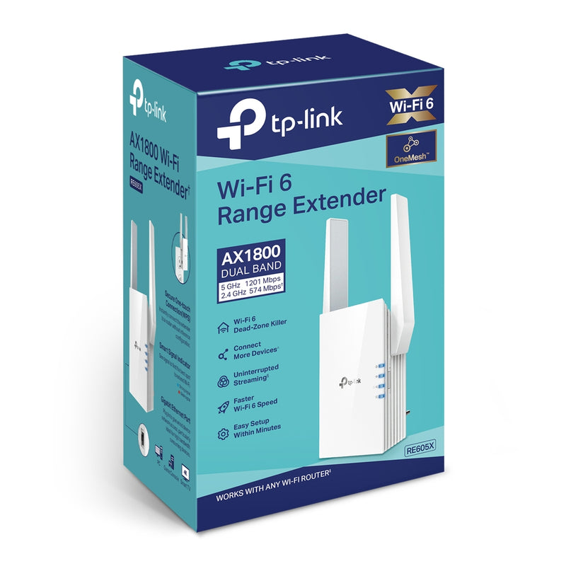 Tp-Link AX1800 Wi-Fi Range Extender (RE605X) - Internet Booster, up to 1500 sq.ft and 30 Devices,Dual Band Repeater up to 1.8Gbps Speed, AP Mode, Gigabit Port