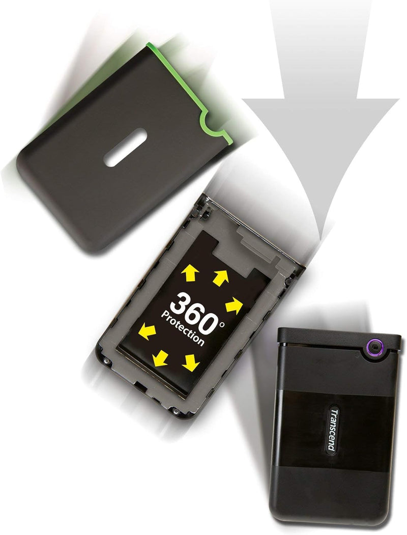 Transcend 1TB USB 3.1 Gen 1 StoreJet 25M3S SJ25M3S Rugged External Hard Drive -TS1TSJ25M3S