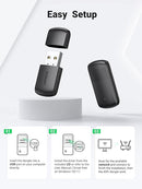 UGREEN CM448 AC650 Dual-Band Wireless USB Adapter (11ac) UG-20204 – 2.4GHz/5GHz Wi-Fi Dongle for PC & Laptop, High-Speed Internet