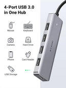 Ugreen 4 Port USB 3.0 Hub CM219 - 4-Port Hub with USB-C & USB-A 2-in-1 interface - 1M Cable – (UG-25851)