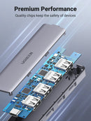 Ugreen 4 Port USB 3.0 Hub CM219 - 4-Port Hub with USB-C & USB-A 2-in-1 interface - 1M Cable – (UG-25851)