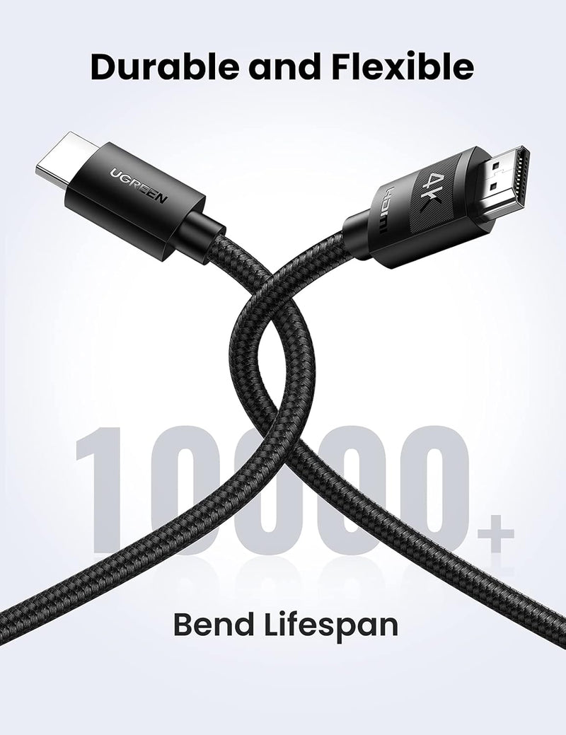 Ugreen HD-119 4K HDMI 2.0 Cable 60Hz Ultra HD 3D High Speed Braided with Ethernet 1M HDMI Cable (UG-30999)