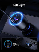 UGREEN EC705 130W 3-Port Fast Car Charger UG-35025 – Quick Charge USB-C & USB-A Adapter for Cars