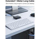 UGREEN CR113 4-Port USB 3.0 Hub 2-in-1 (USB-C & USB-A) 1M Black UG-40850 – 5Gbps High-Speed Data Splitter for Laptop & PC