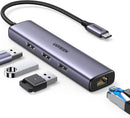 UGREEN CM475 USB-C to RJ45 Gigabit Ethernet + 3-Port USB-A 3.0 Adapter  UG-60600 – High-Speed Network & Multi-Device Connectivity
