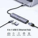 UGREEN CM475 USB-C to RJ45 Gigabit Ethernet + 3-Port USB-A 3.0 Adapter  UG-60600 – High-Speed Network & Multi-Device Connectivity