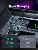 UGREEN CD229 Bluetooth Car Charger with PD, QC3.0, USB & TF Card UG-80910 – 5.0 Bluetooth Car Kit