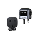 UGREEN XeNodR 65W 3‑Port GaN Fast Charger (UG‑25686) – Robot LED Display, USB‑A + 2 USB‑C, Compact & Safe 