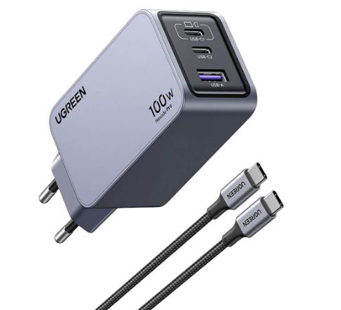 UGREEN Nexode Pro 100W GaN Charger (X757) – 3-Port Fast USB-C Wall Charger for MacBook, iPhone, Samsung, Dell