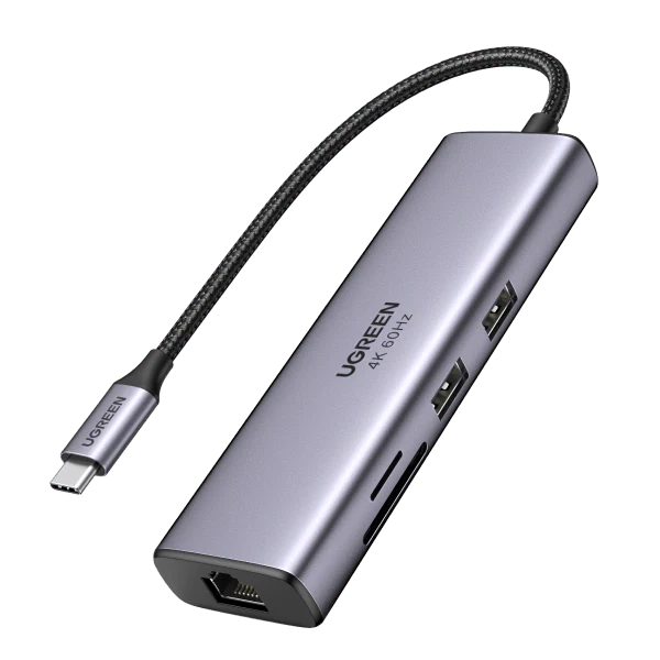 UGREEN CM512 7-in-1 4K HDMI USB C Hub- 2*USB3.0/HDMI/RJ45/SD&TF/100W PD