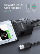 UGREEN CR108 USB 3.0 A To 3.5''/2.5" SATA Adapter Cable with DC 12V 2A Power Adapter	