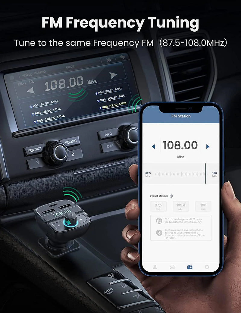 UGREEN Bluetooth Car Charger (5.0+PD+QC3.0+USB Flash Drive+TF) - CD229