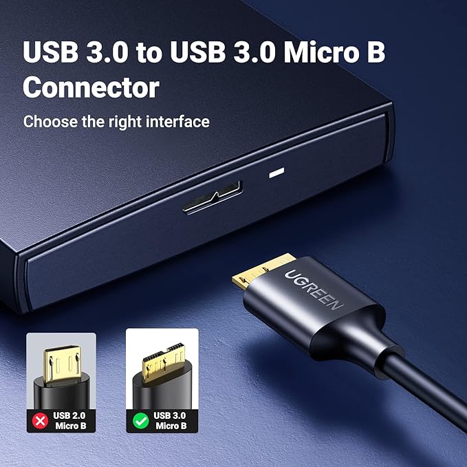 UGREEN USB-A 3.0 to Micro USB 3.0 Male Cable-US130