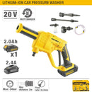 UYUSTOOLS CCW-IHD202 Cordless Pressure Washer 24 Bar – Portable 20V Power Cleaner with 5-in-1 Nozzle, Foam Cup, 6M Hose, Long & Short Lance for Car Wash & Outdoor Cleaning